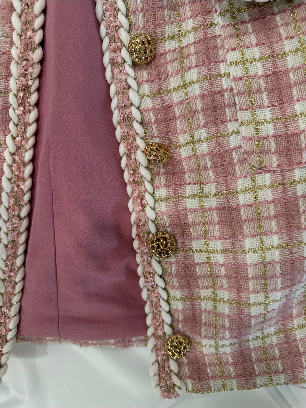 Anthropologie Endless Rose Pink Plaid Blazer Dress - Picture 5 of 8